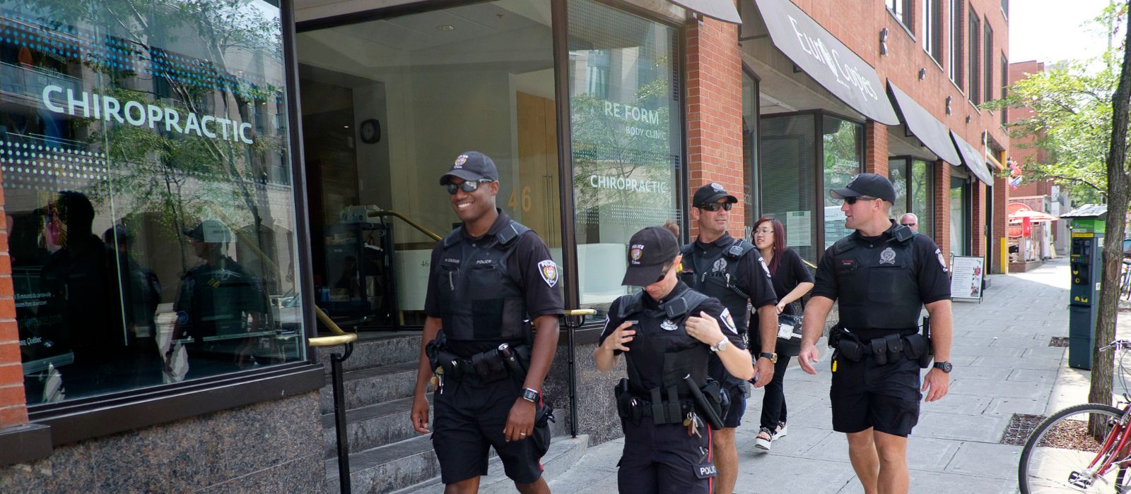 Officers on foot patrol in downtown Ottawa