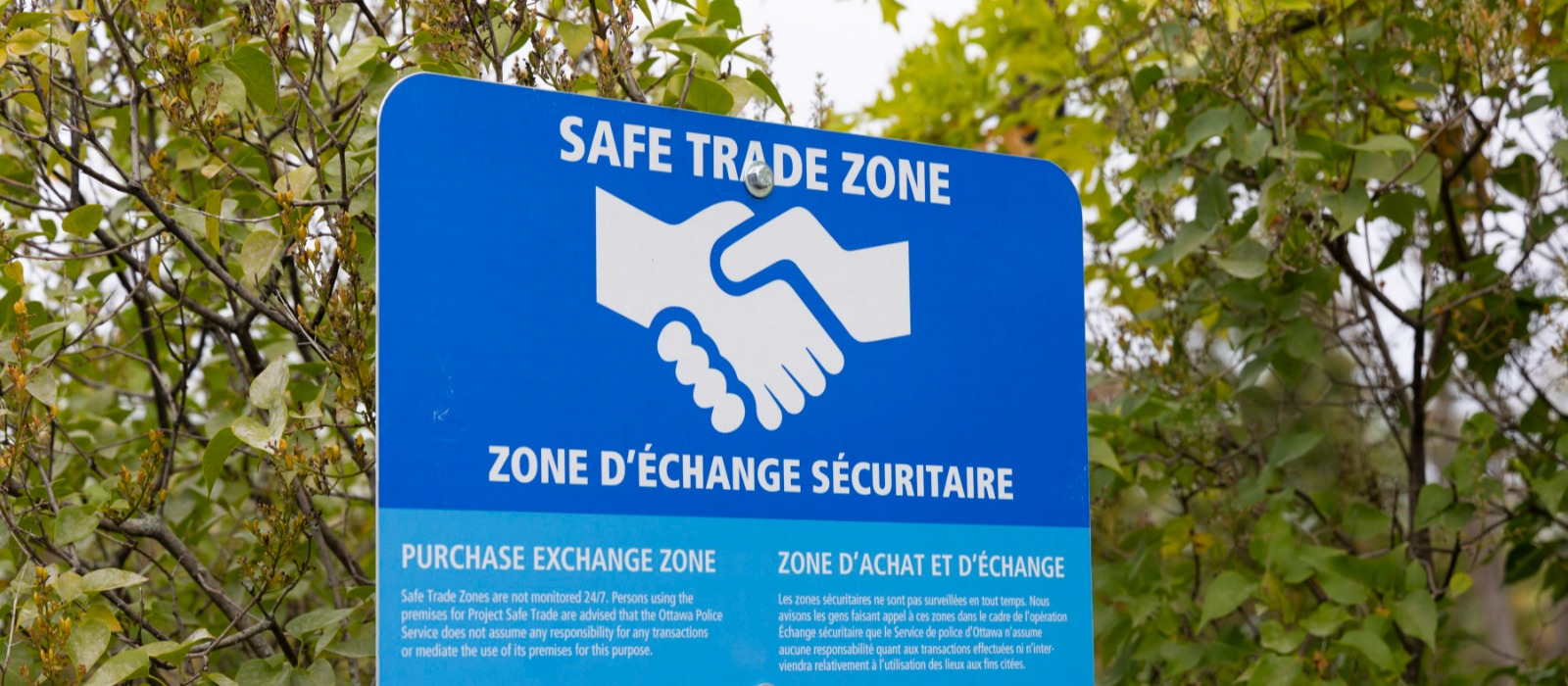 Safe Trade Zone sign