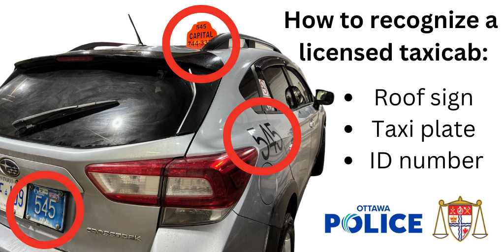 Graphic showing placement of taxi identifiers